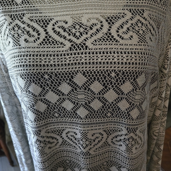 Vtg Y2K AGB Byer California Women's L Silver Lace Overlay Top w/ Black Tank USA - Picture 5 of 15